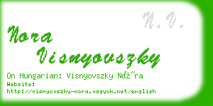nora visnyovszky business card